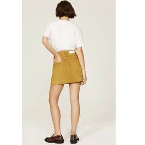 RE/DONE 70s Corduroy Pocket A Line Mini Skirt in Mustard Size 25 NWT $265 G